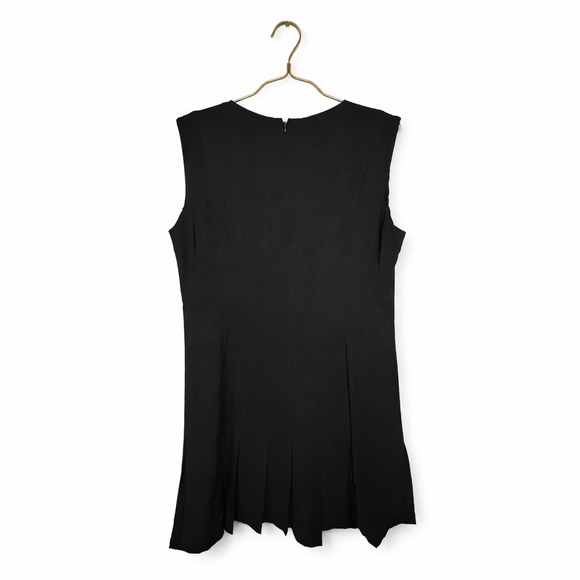 Theory Admiral Crepe Pintuck Dress Black Sleeveless A-Line Size 18 Workwear - Picture 2 of 7